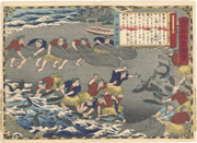 Beach Fishing for Yellowtail in Tango Province from the series Dai Nippon Bussan Zue (Products of Greater Japan)